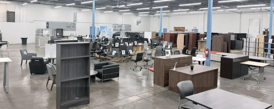 New office furniture on the Capital Choice showroom floor in Columbus, Ohio