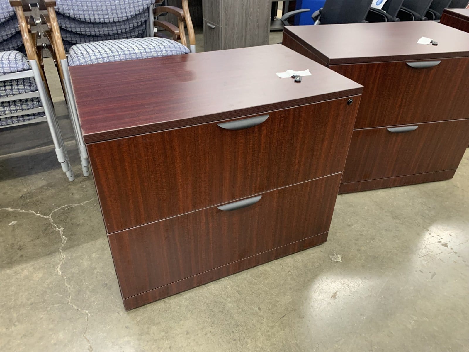 Almost New 2 Drawer Lateral File Cabinets - Mahogany