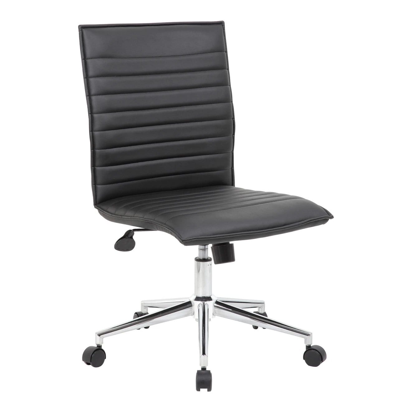 Armless Contemporary Ribbed Back Task Chair