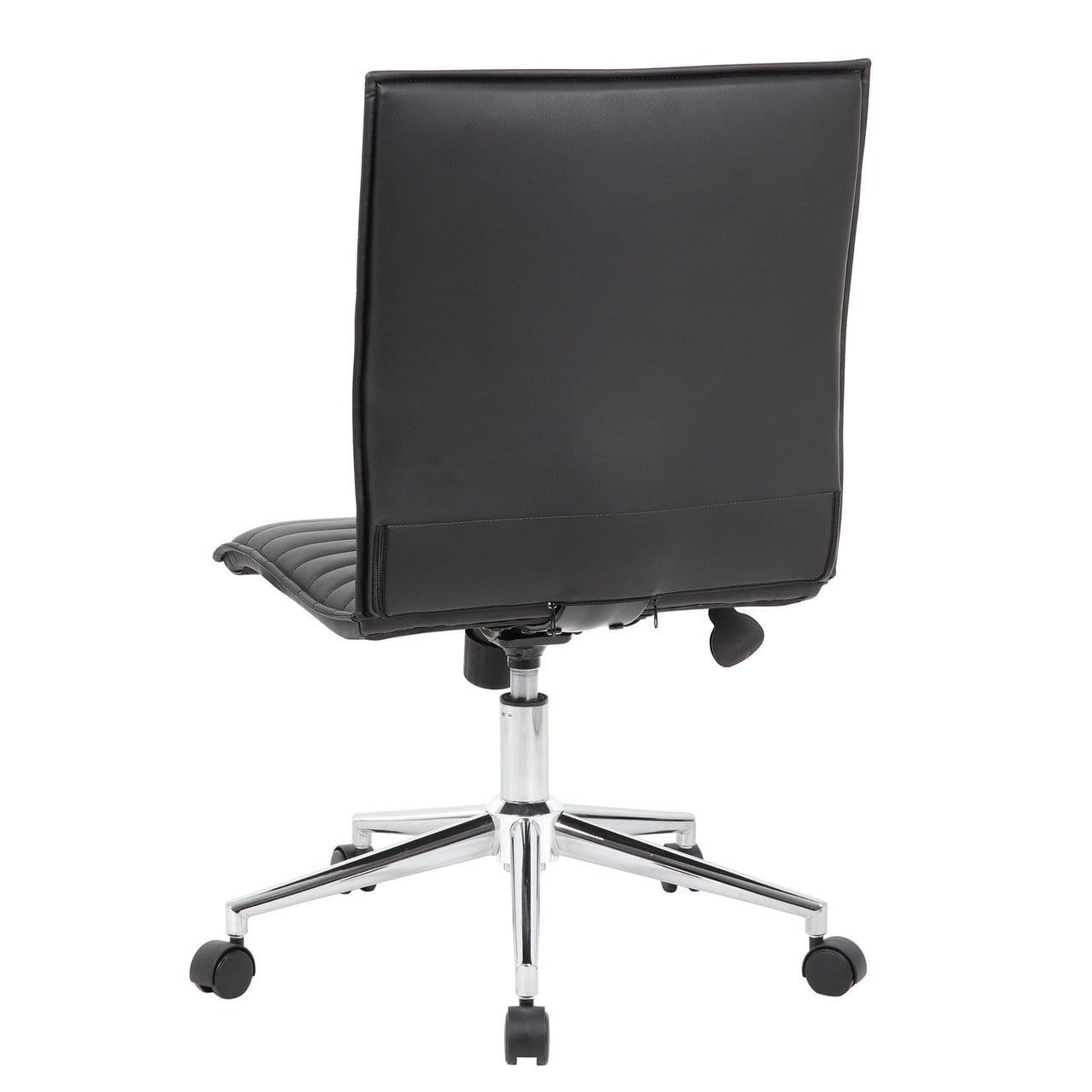 Armless Contemporary Ribbed Back Task Chair