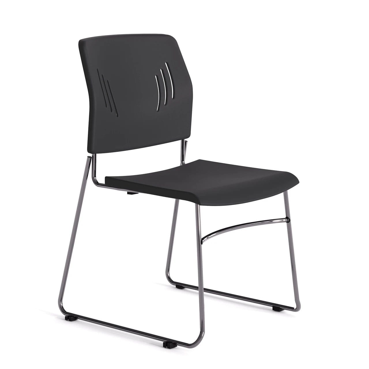 Armless Stack Chair with Chrome Frame