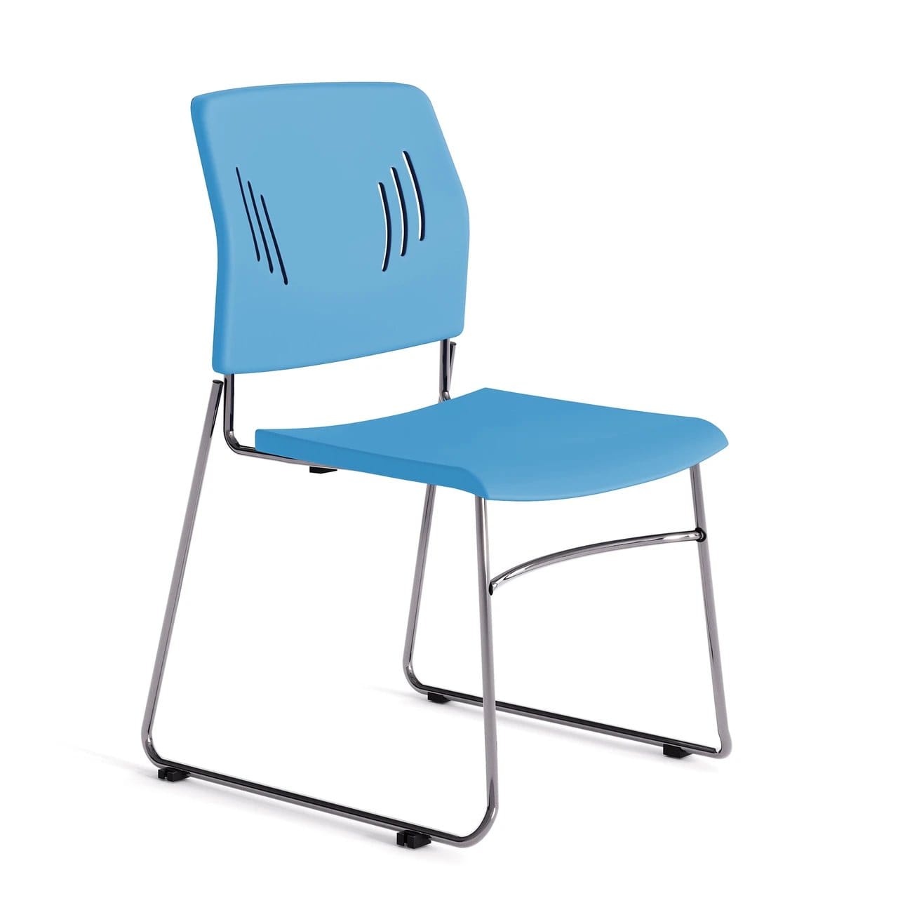 Armless Stack Chair with Chrome Frame