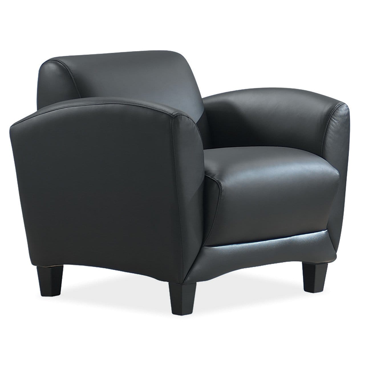 Black Faux Leather Armless Chair