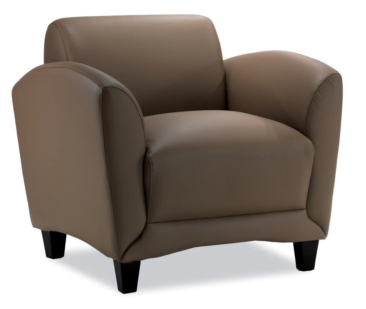 Black Faux Leather Armless Chair