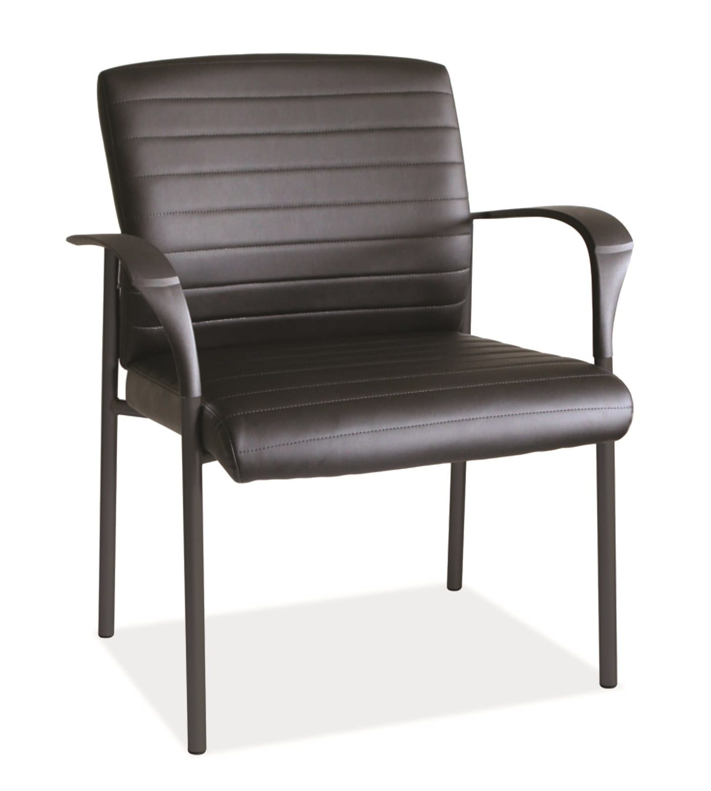 Black Polyurethane Guest Arm Chair