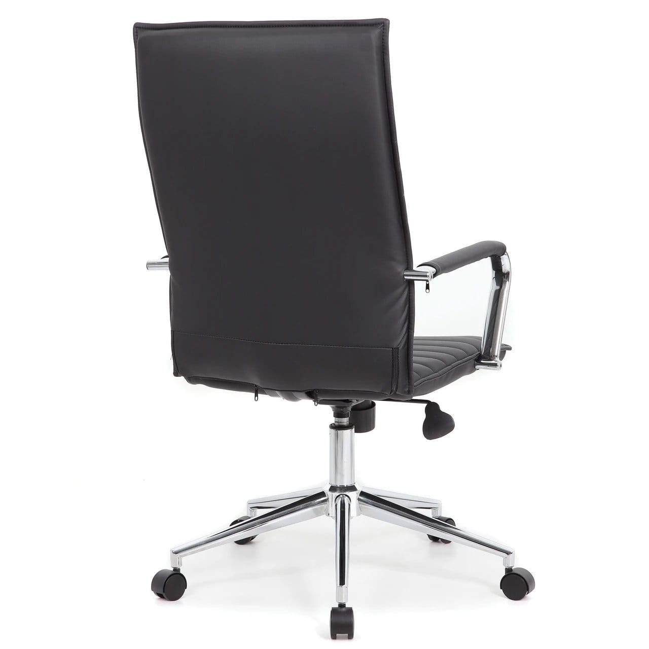 Black Ribbed High Back Task Chair with Arms