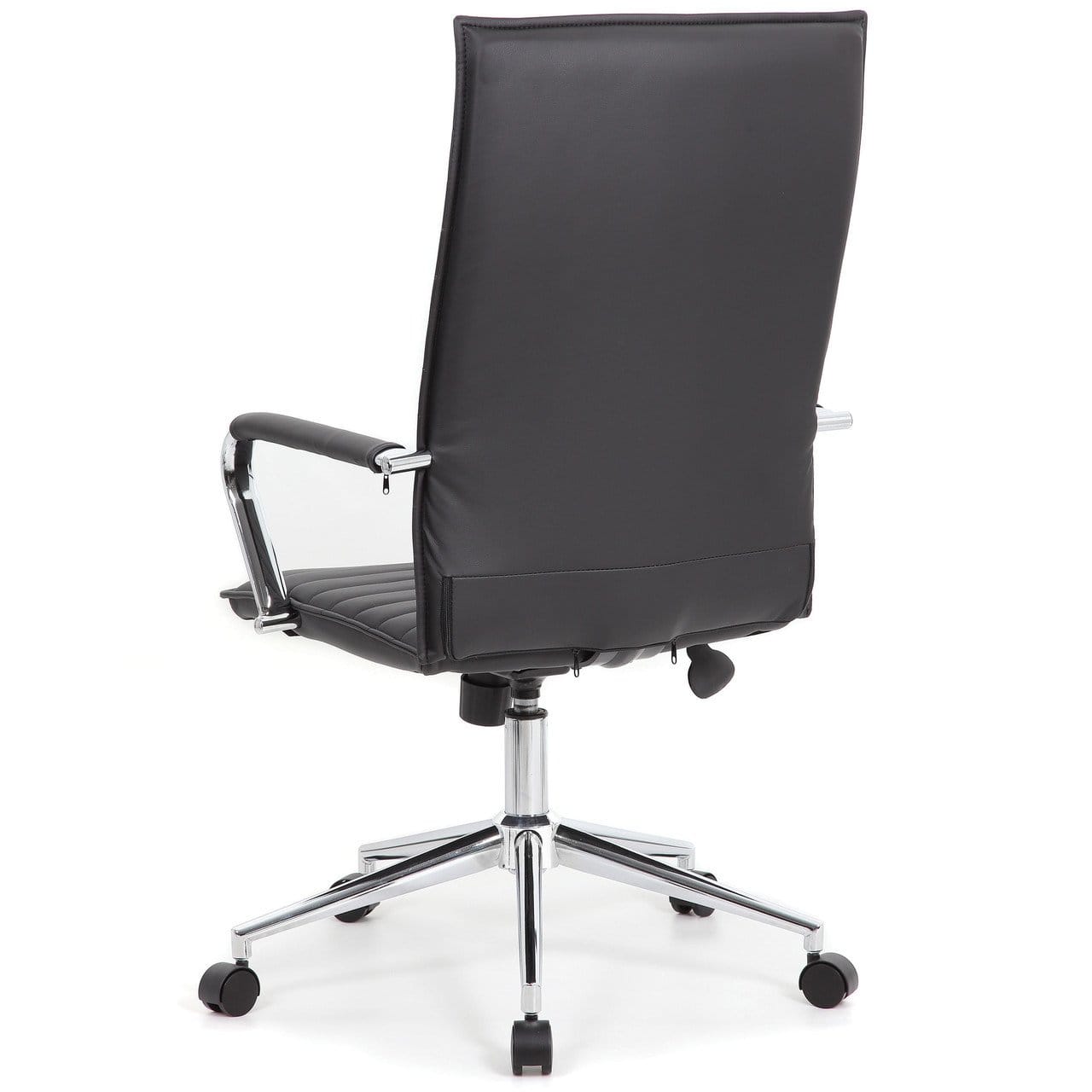 Black Ribbed High Back Task Chair with Arms