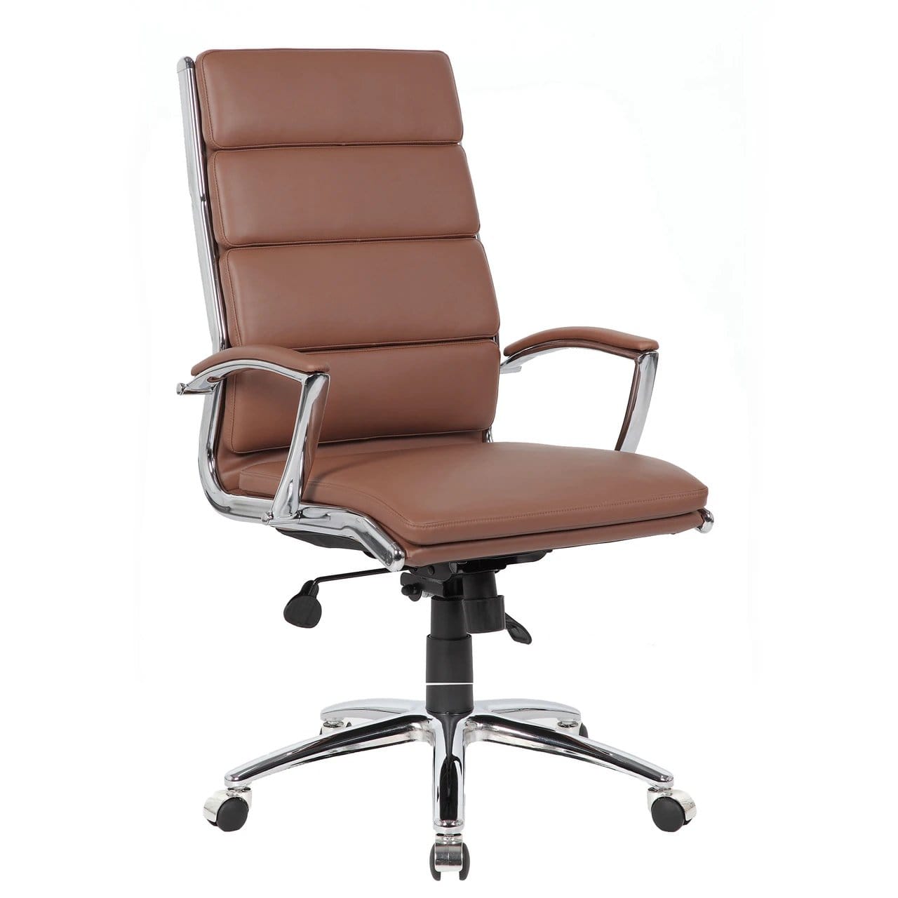 Black Vinyl Exec High Back Chair with Chrome Frame
