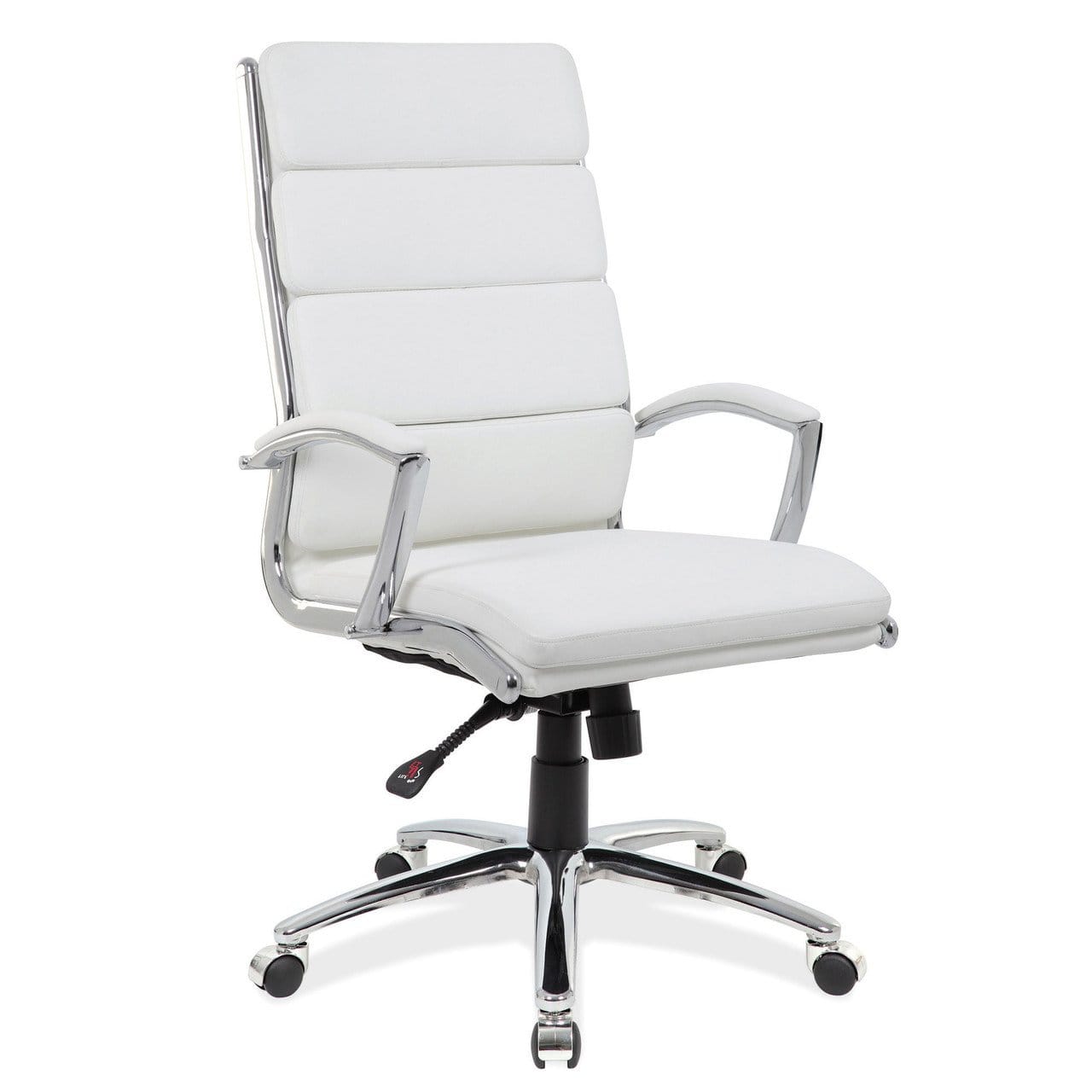 Black Vinyl Exec High Back Chair with Chrome Frame