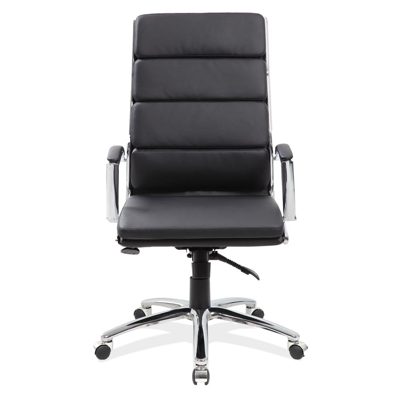 Black Vinyl Exec High Back Chair with Chrome Frame
