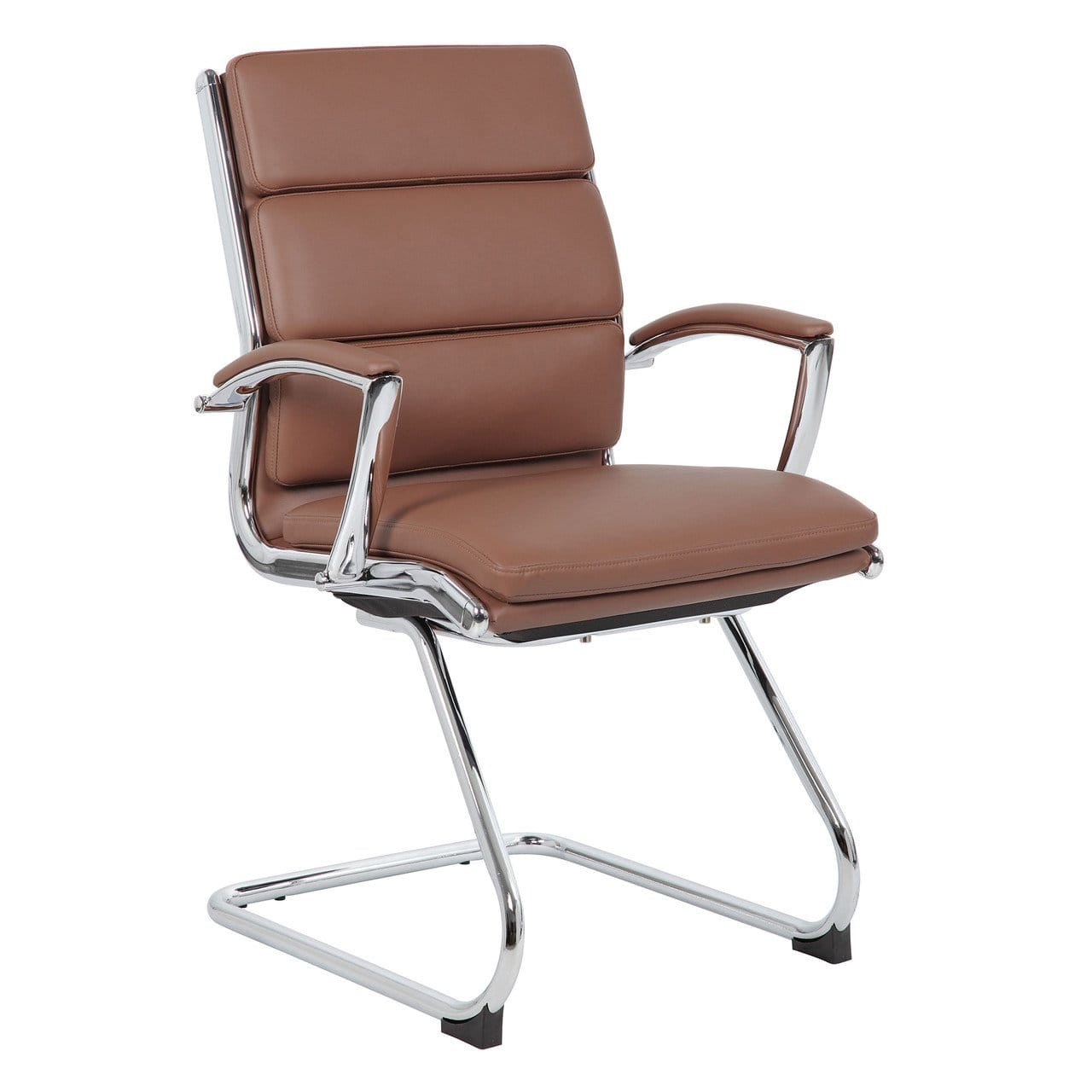 Black Vinyl Exec Sled Base Chair with Chrome Frame