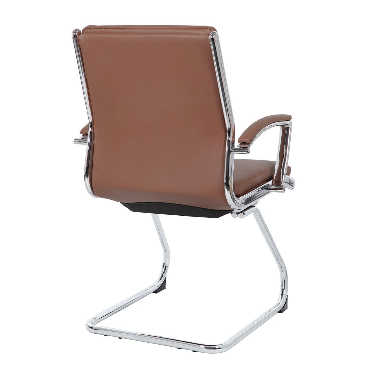 Black Vinyl Exec Sled Base Chair with Chrome Frame