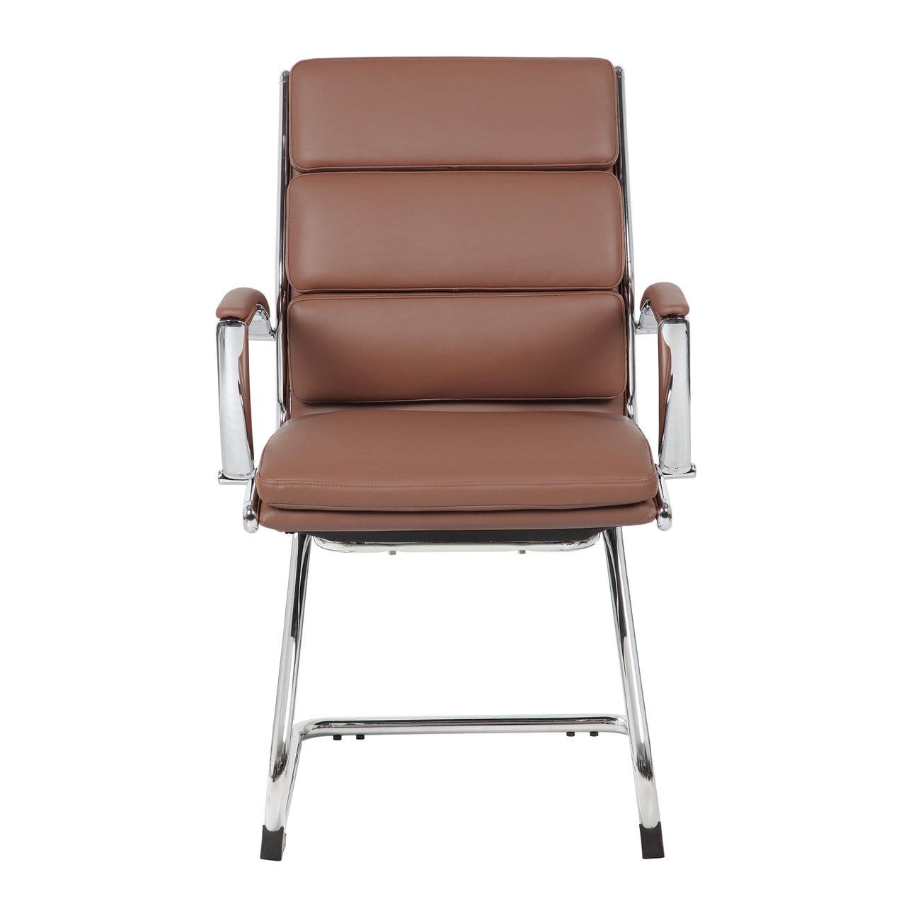 Black Vinyl Exec Sled Base Chair with Chrome Frame