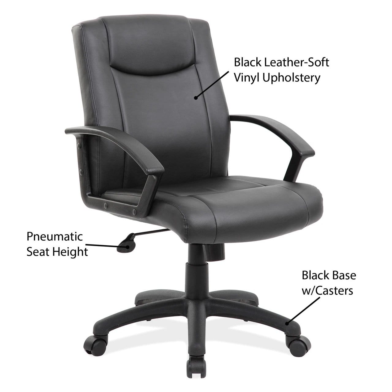Black Vinyl Mid-Back Executive Chair