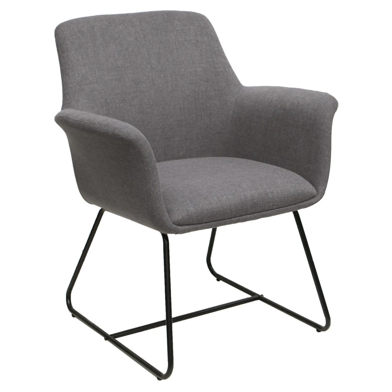 Fabric Mid Back Bucket Seat With Black Sled Base