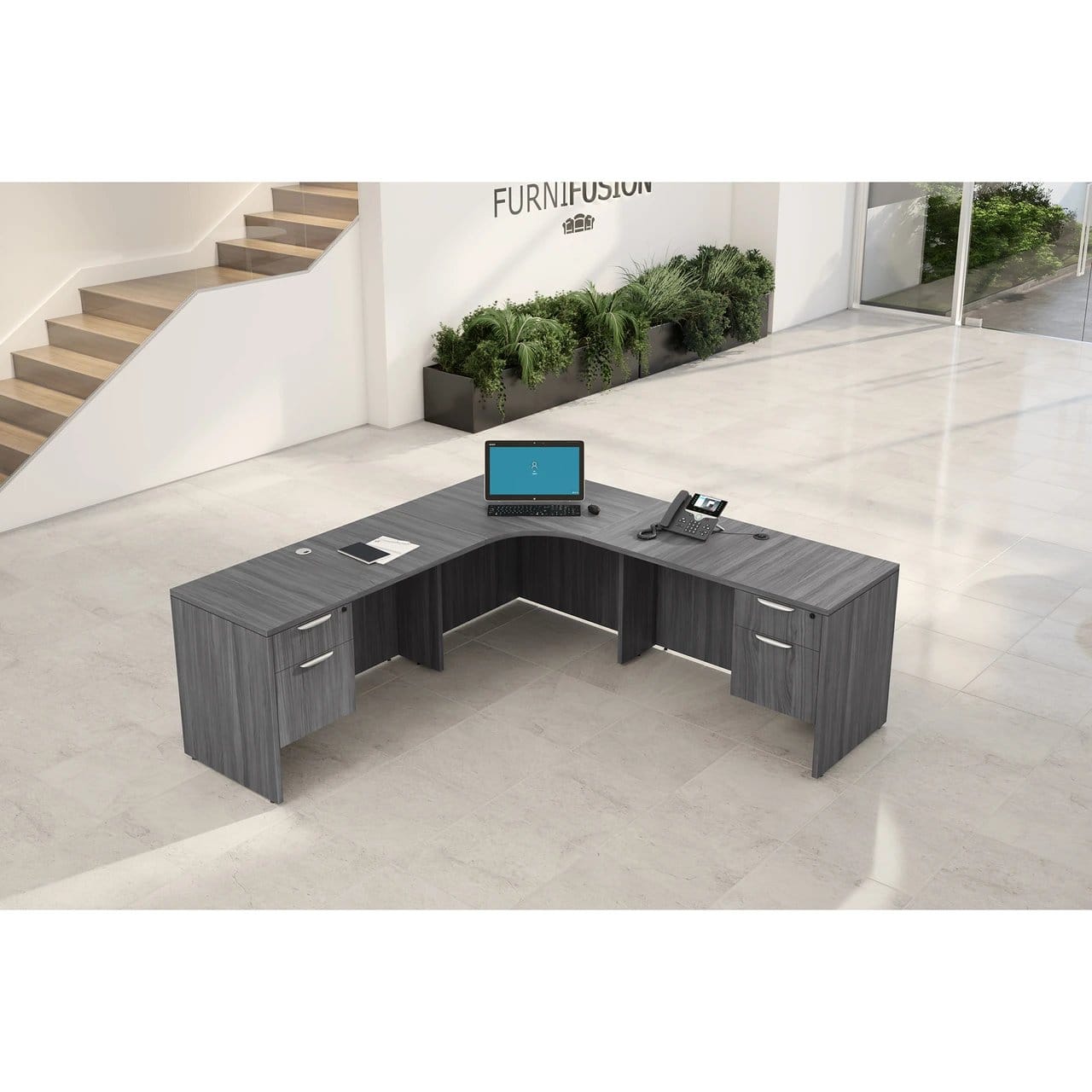 L Shape Desk - Typical OS6