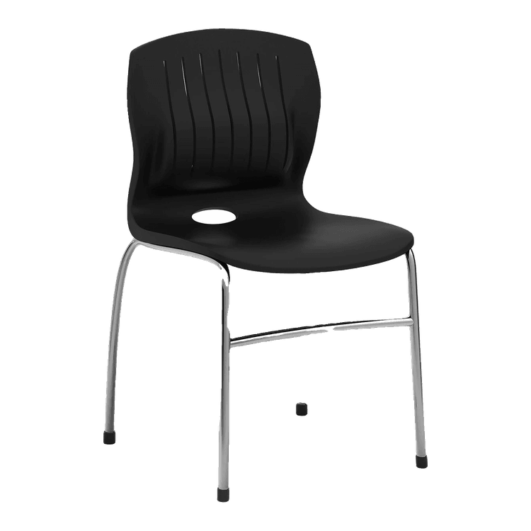 New A02 Black Armless Guest Stack Chair with Chrome Base in stock at Capital Choice Office Furniture in Columbus