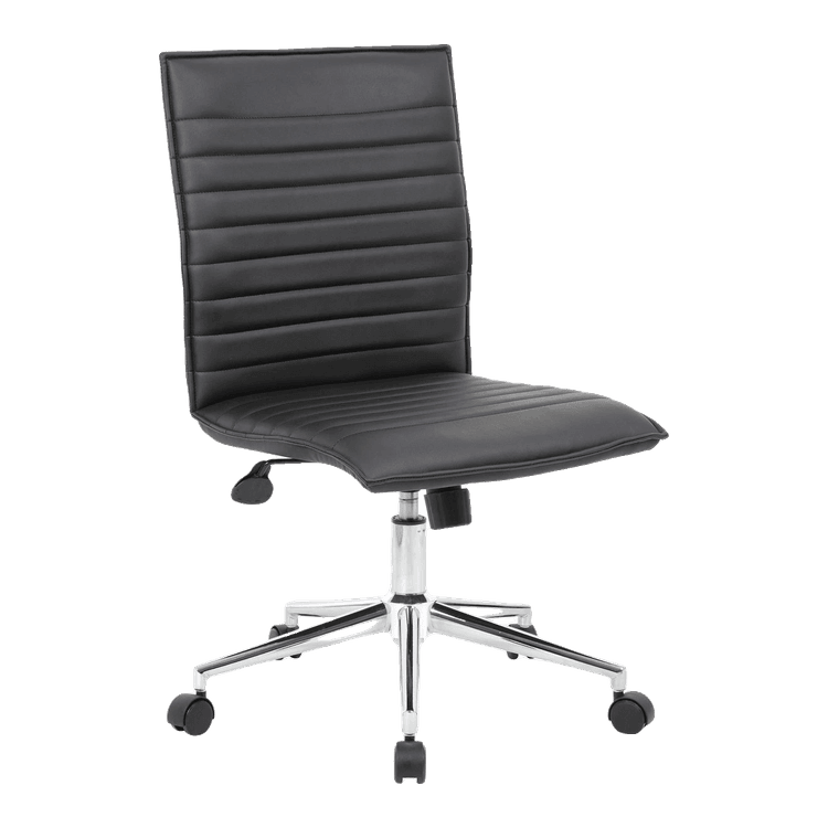 New Armless Contemporary Ribbed Back Task Chair in stock at Capital Choice Office Furniture in Columbus