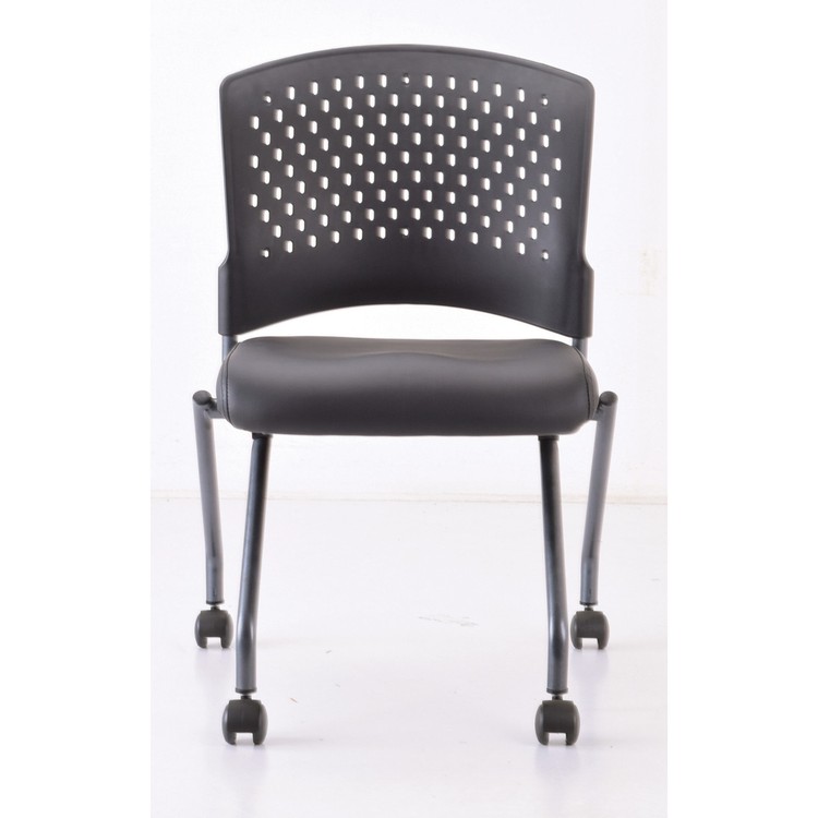 New Armless Nesting Chair with Casters, Titanium, front view. Capital Choice Office Furniture, Columbus, Ohio