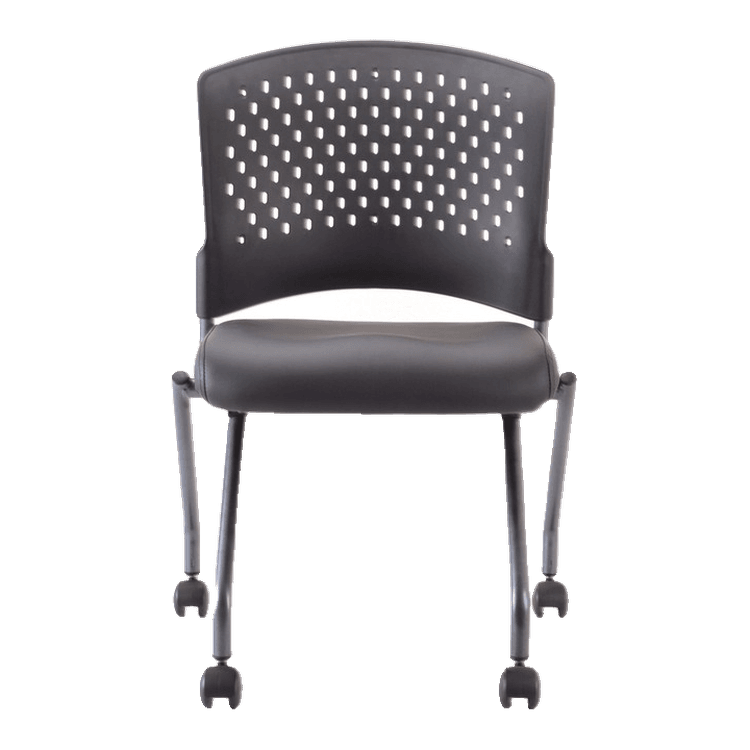 Armless Nesting Chair with Casters, Titanium
