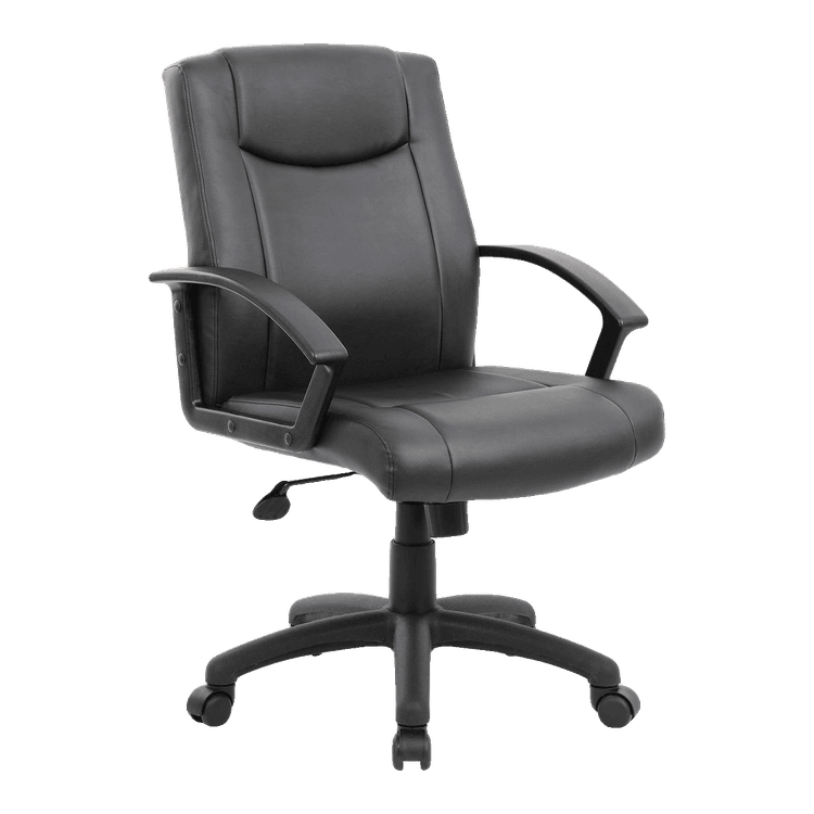 New Black AM Vinyl Mid Back Exec Chair in stock at Capital Choice Office Furniture in Columbus