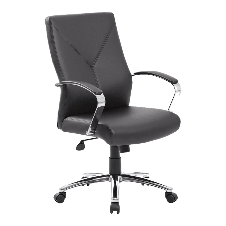 New Black Executive High Back Chair with Chrome Frame in stock at Capital Choice Office Furniture in Columbus