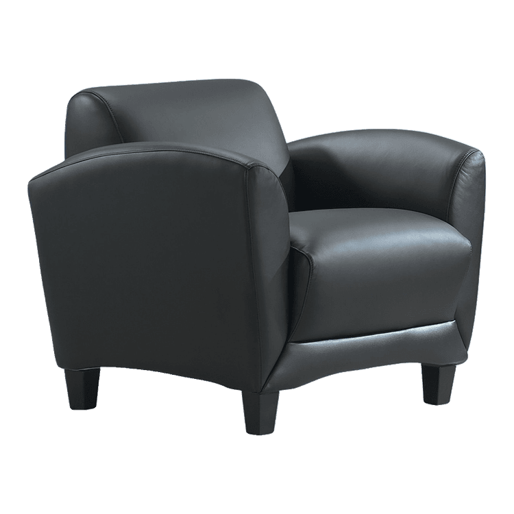 New Black Faux Leather Armless Chair in stock at Capital Choice Office Furniture in Columbus