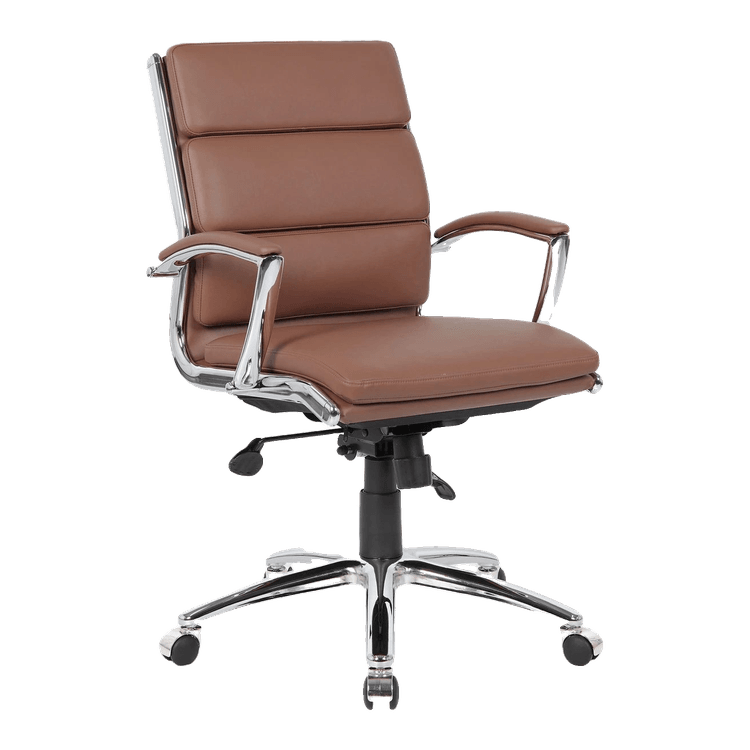 New Black Vinyl Exec Mid Back with Chrome Frame in stock at Capital Choice Office Furniture in Columbus