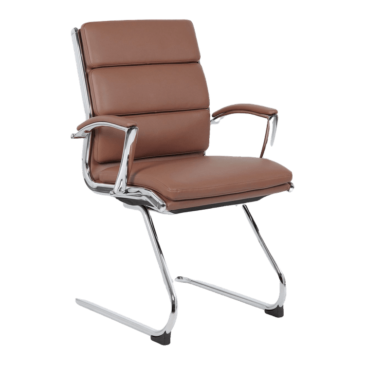 New Black Vinyl Exec Sled Base Chair with Chrome Frame in stock at Capital Choice Office Furniture in Columbus