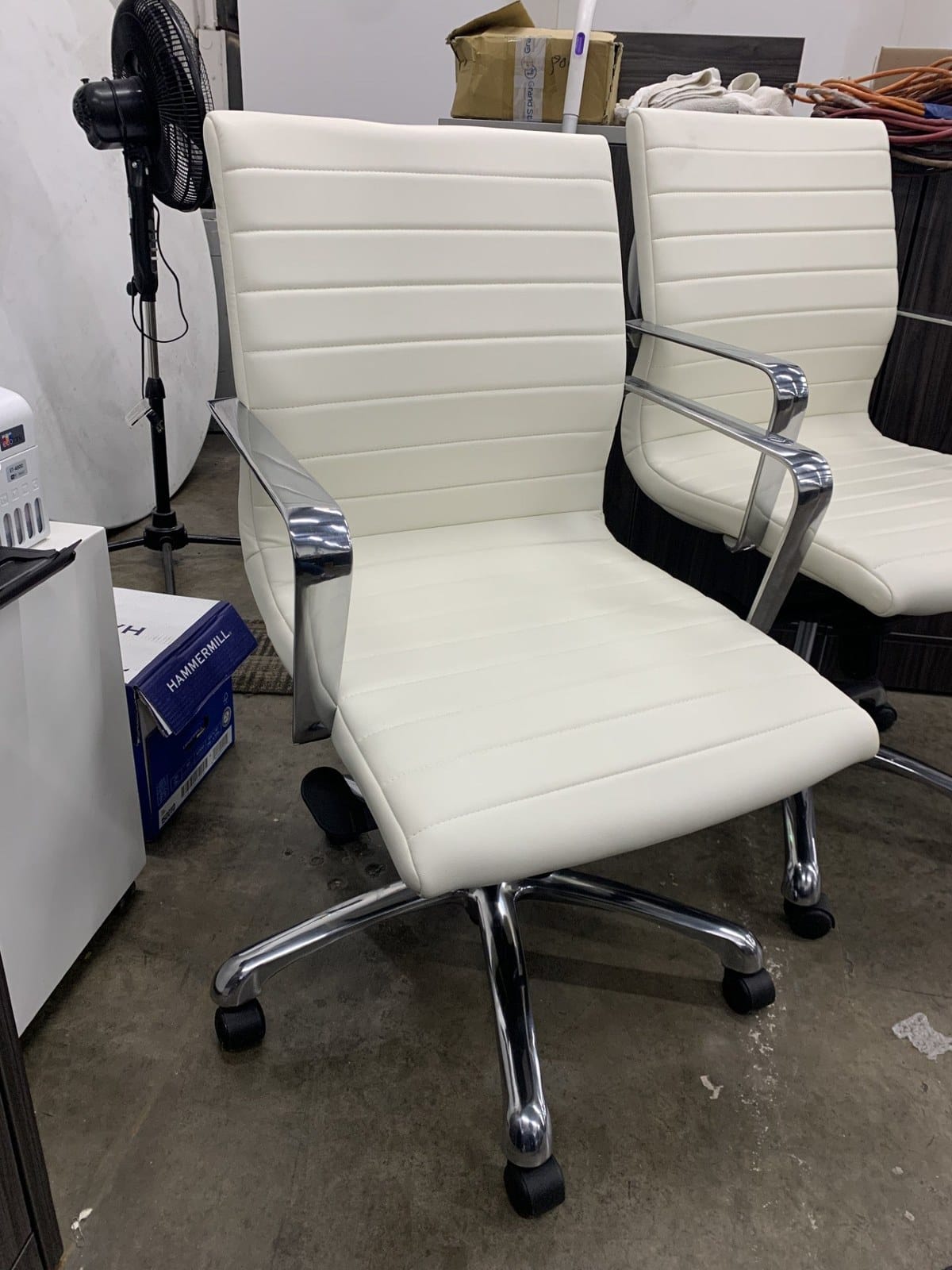 New Mid Back Conference Chairs White