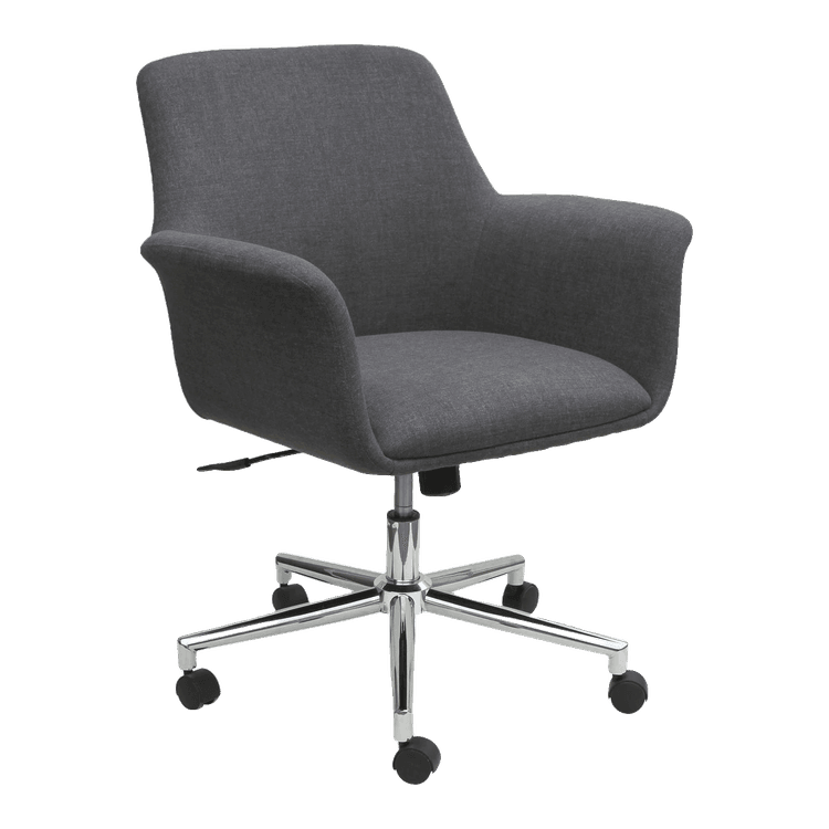 New Mid Back Swivel Chair with 5 Star Chrome Base in stock at Capital Choice Office Furniture in Columbus