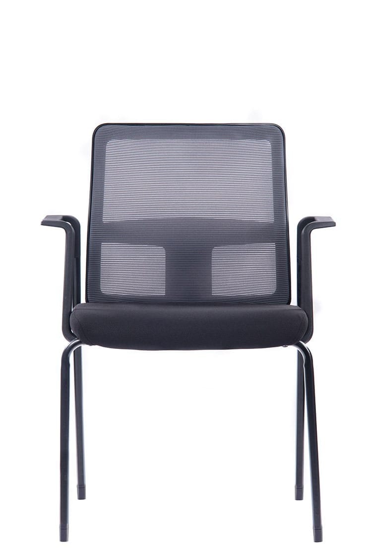 New Office Essentials Mesh Back Side Chair with Arms - Black