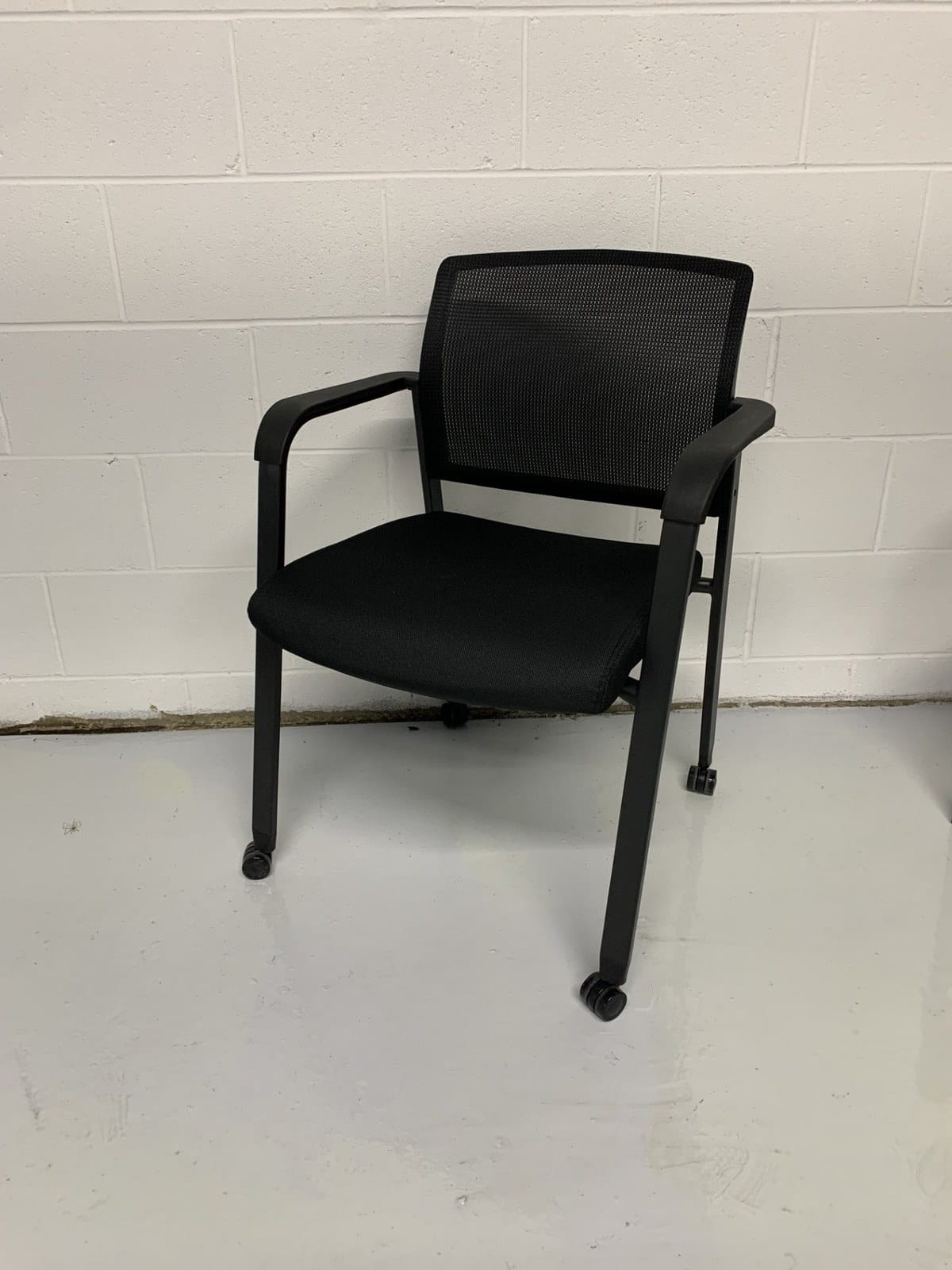 New Office Essentials Mesh Back Side Chair with Casters