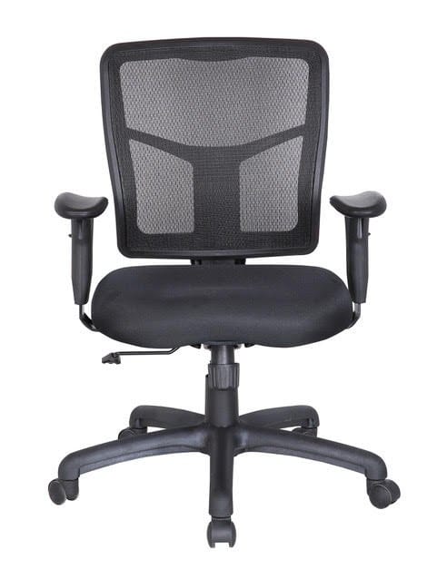New Office Essentials Mid-Back Mesh Task Chair with Arms - Black