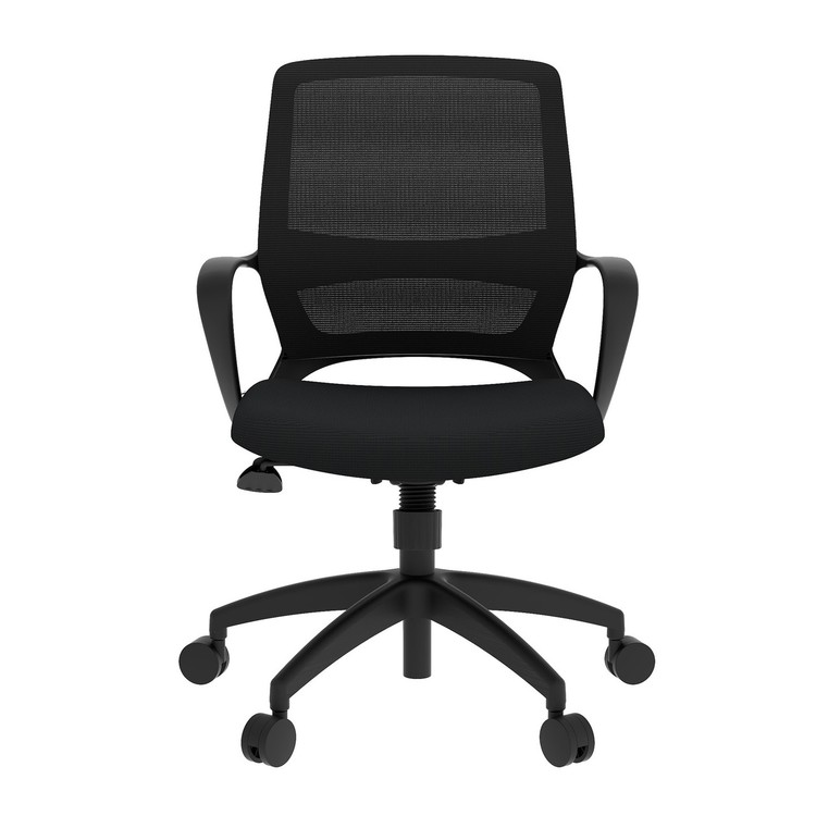 New Orion Mesh Conference Chair, Black Frame, front view. Capital Choice Office Furniture, Columbus, Ohio