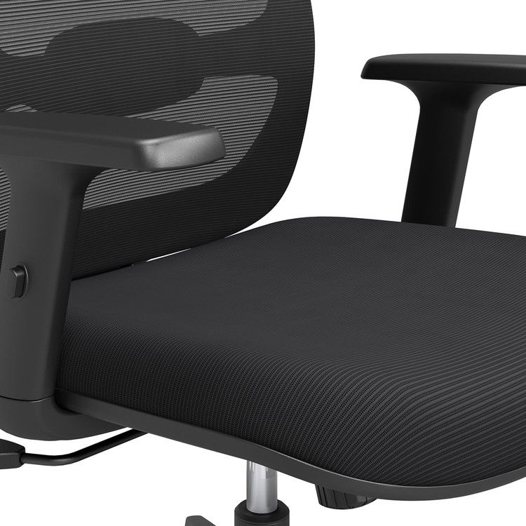 New Orion Mesh Task Chair, Black Frame, detail view. Capital Choice Office Furniture, Columbus, Ohio