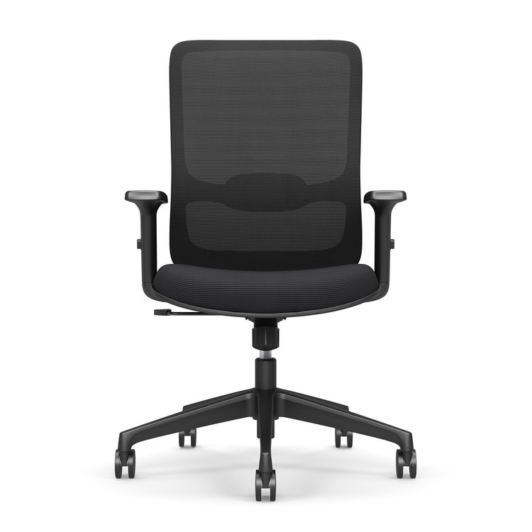 New Orion Mesh Task Chair, Black Frame, front view. Capital Choice Office Furniture, Columbus, Ohio