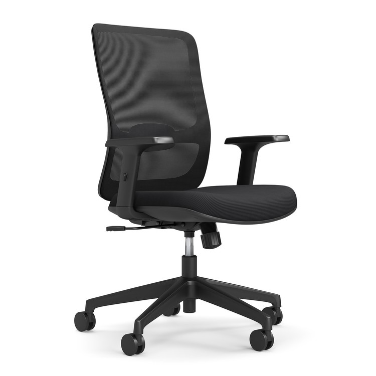 New Orion Mesh Task Chair, Black Frame, side view. Capital Choice Office Furniture, Columbus, Ohio