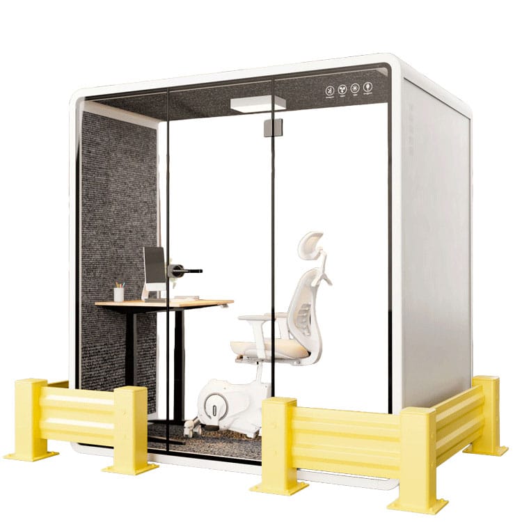 New P2F Two-Person Soundproof Privacy Pod, front view. Capital Choice Office Furniture, Columbus, Ohio