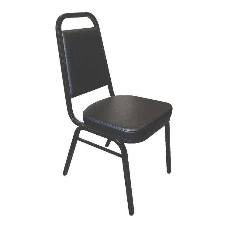 New Reese Collection Square Back Stacker with Black Textured Metal Frame in stock at Capital Choice Office Furniture in