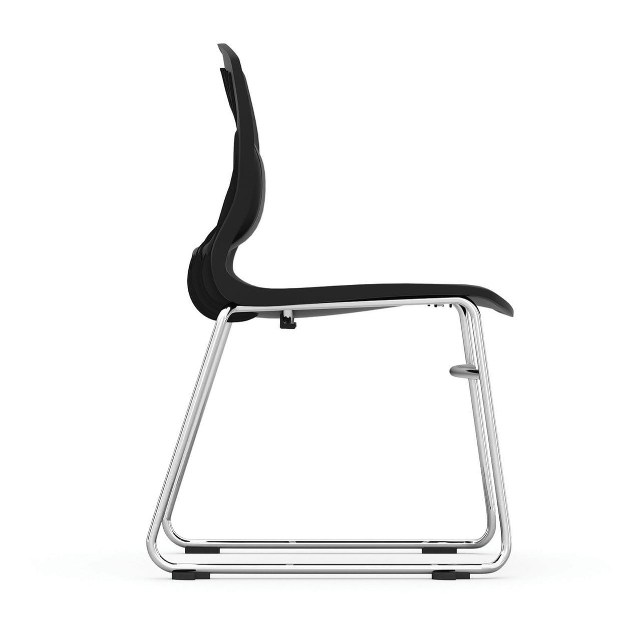 New Slash Armless Sled Base Stack Chair with Chrome Frame