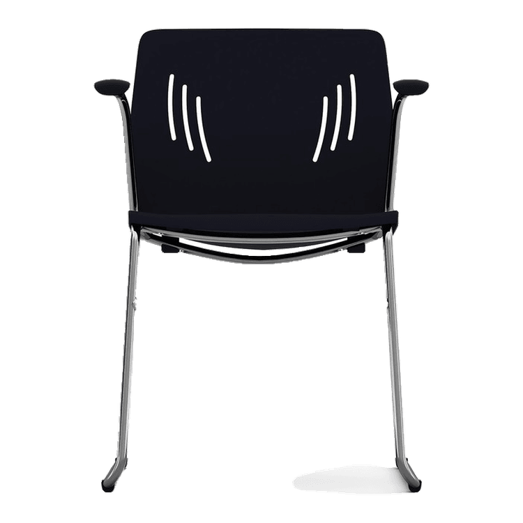 Stack Chair with Arms, Chrome Frame