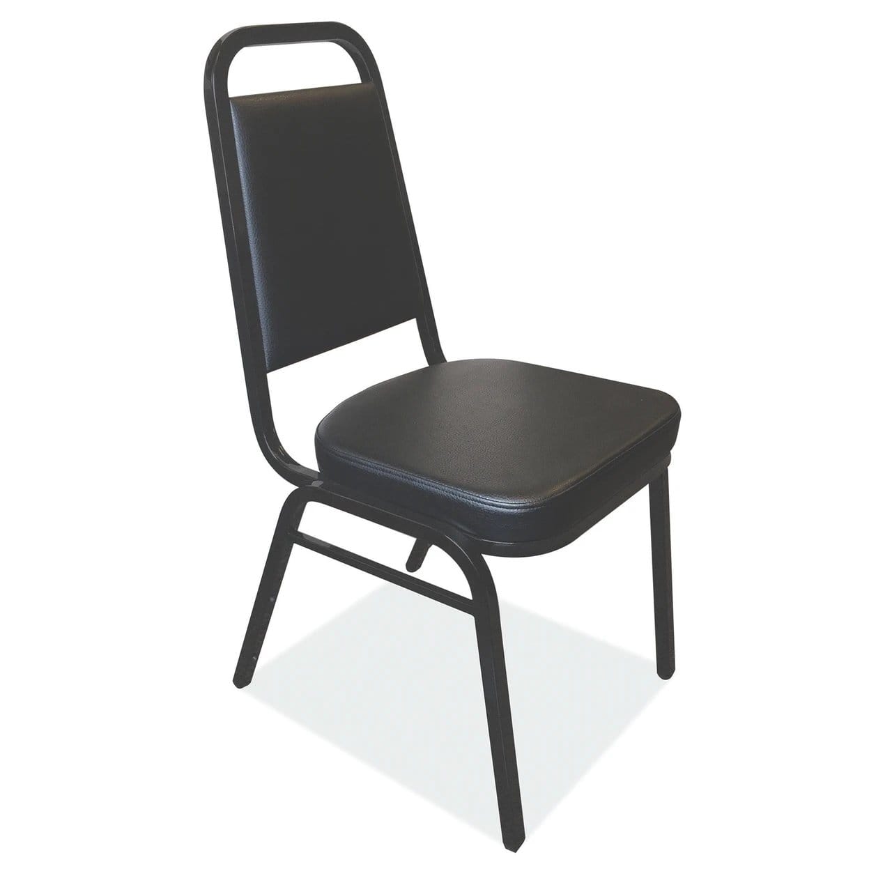 Reese Collection Square Back Stacker with Black Textured Metal Frame
