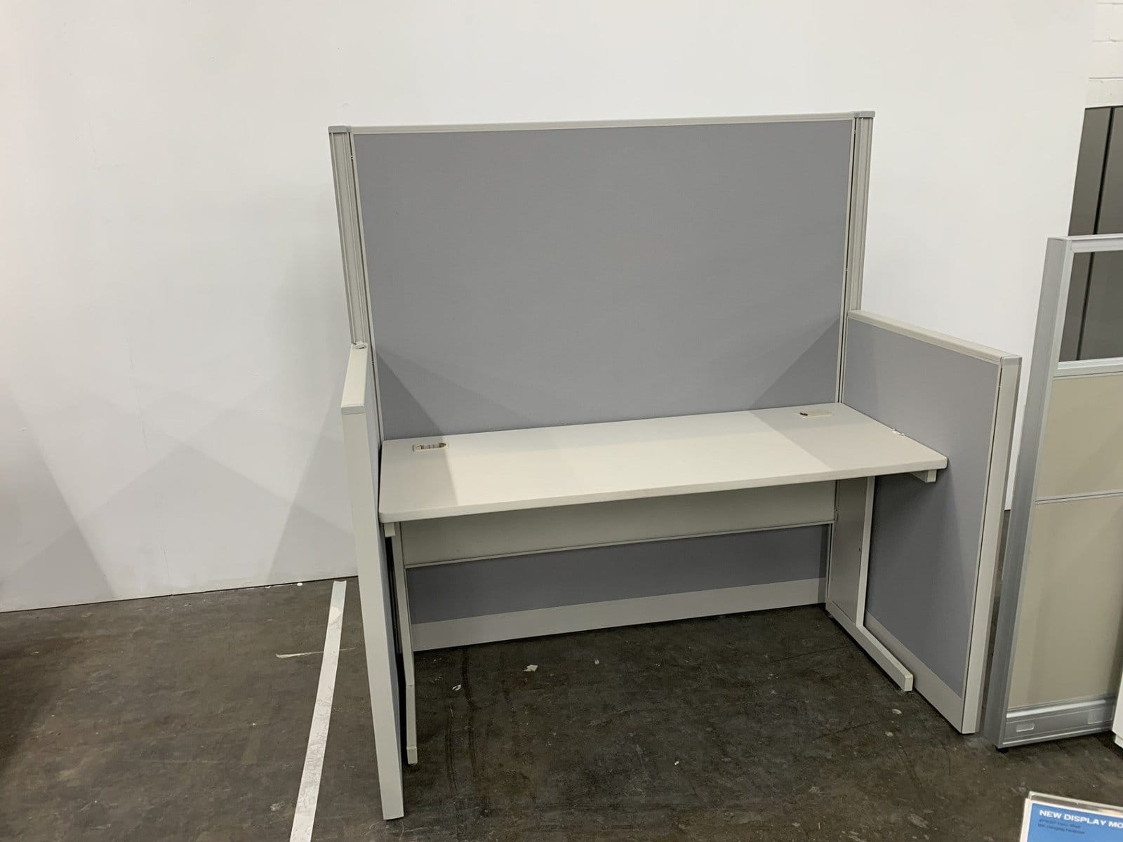 Used 3-Panel Cubicle with 60-Inch Training Table