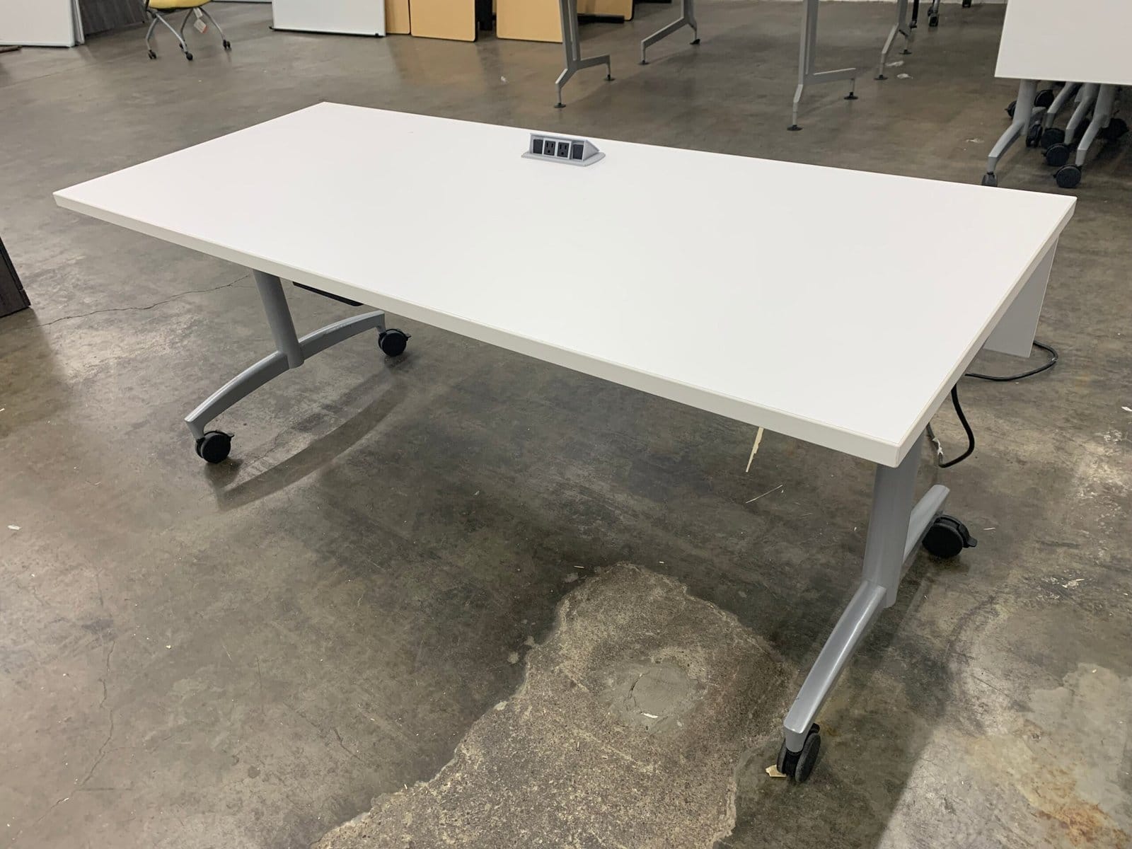 Used 30X72 Electrified Folding Training Tables with Modesty Panel