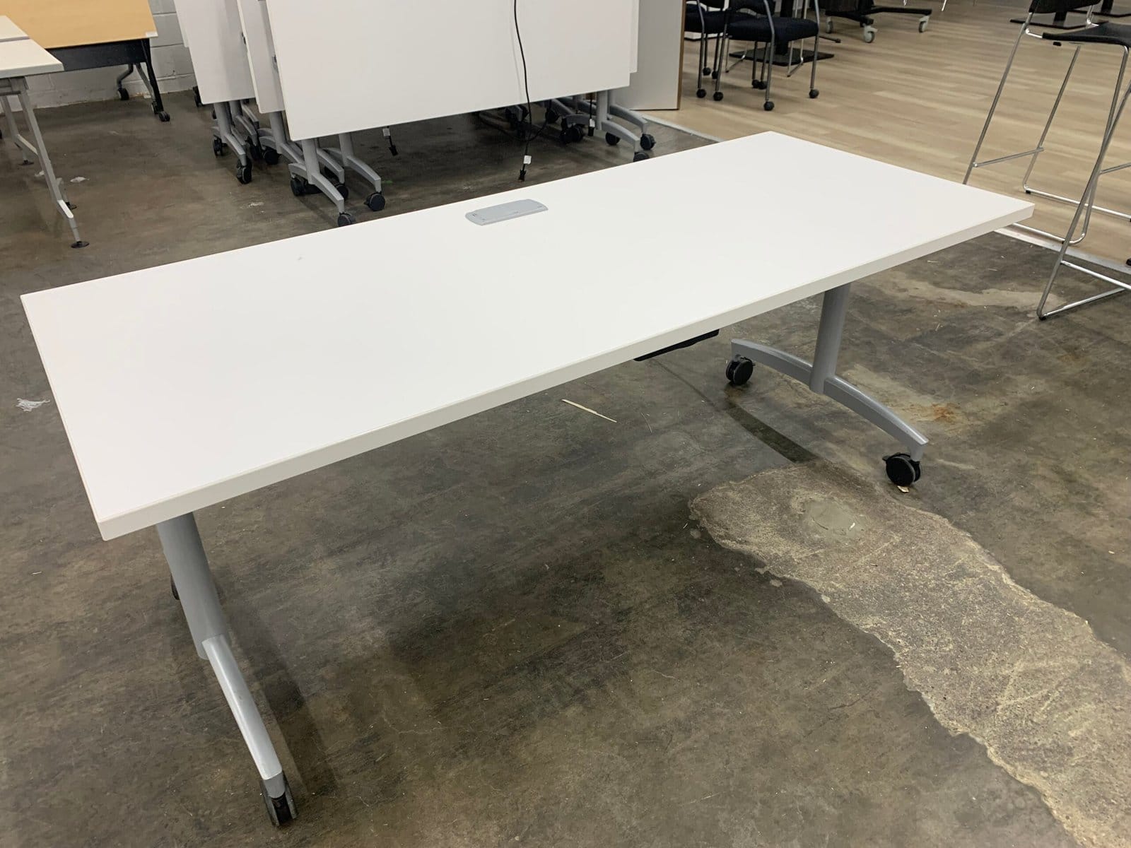 Used 30X72 Electrified Folding Training Tables with Modesty Panel