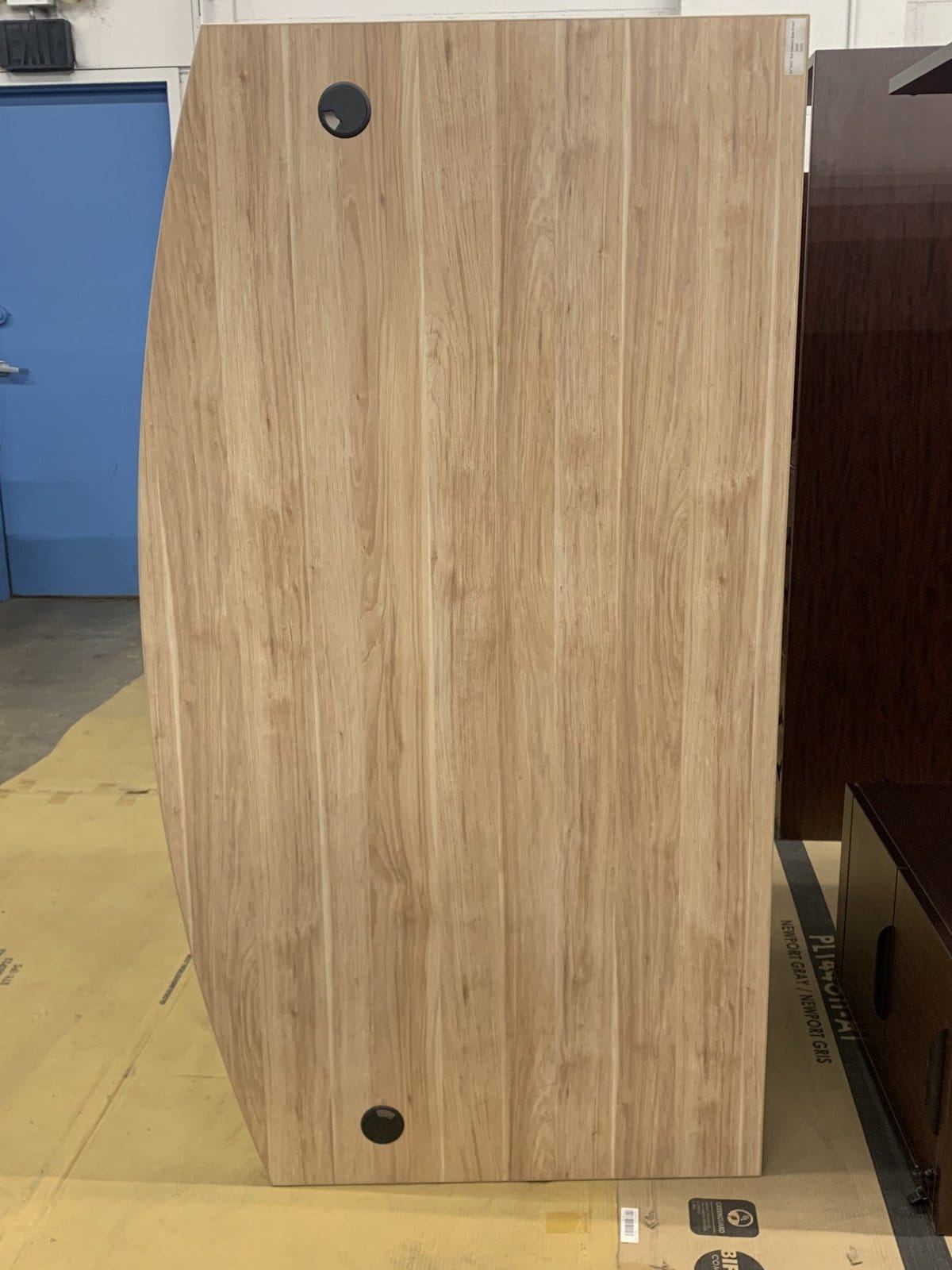 Used 66"W Bow Front Desk Shell - American Elm