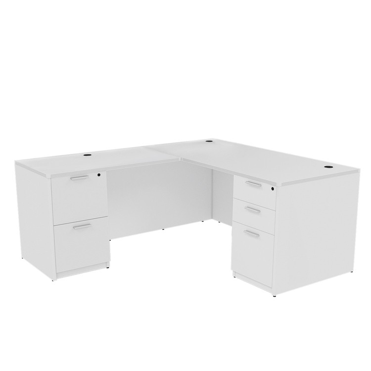 66" × 30" Desk with Return and Two Pedestals