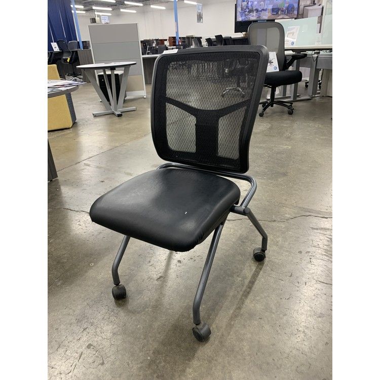 Pre-owned CoolMesh nesting chair with casters, front view