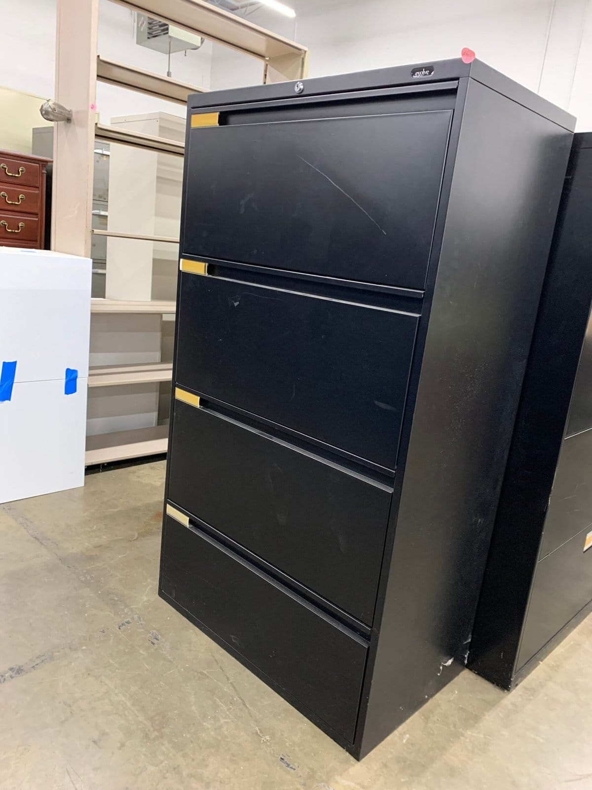 Used Evolve 4 drawer lateral file black metal